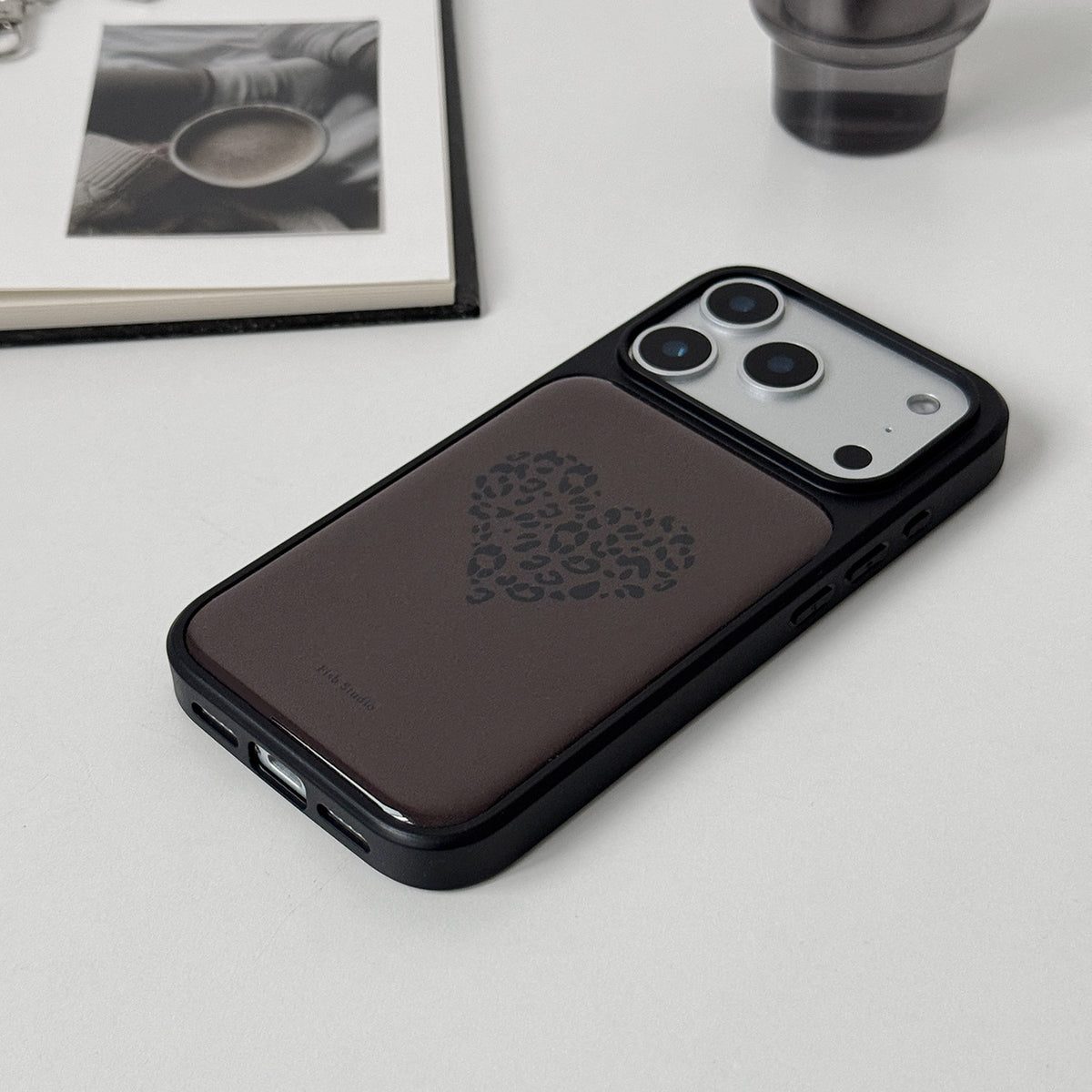 Leopard Heart Epoxy Resin Phone Case-FI014R