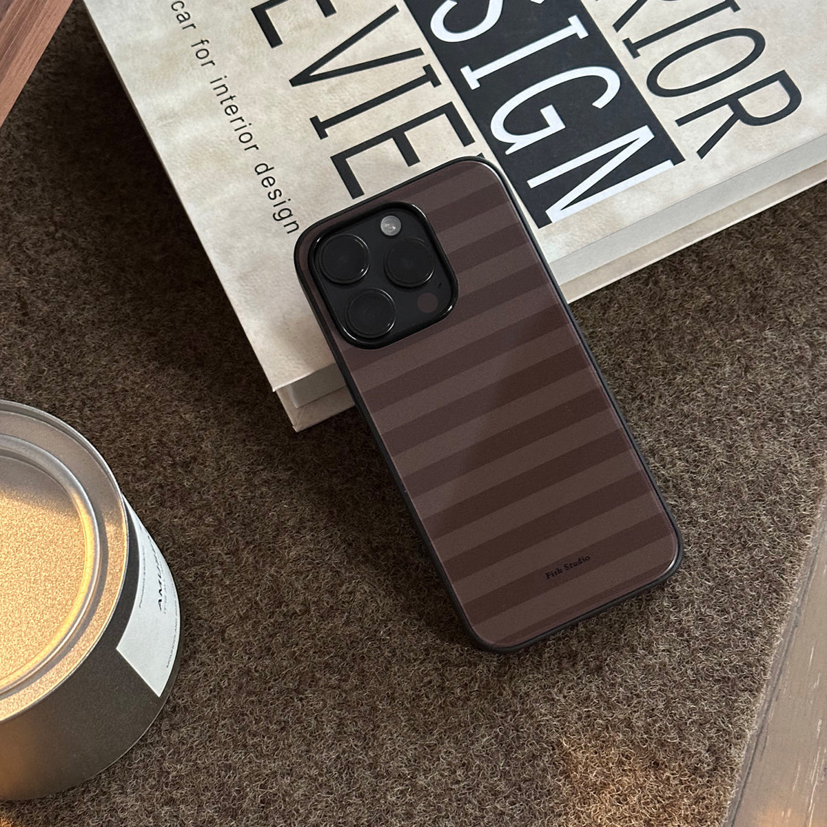 Brown Striped Phone Case-FI032AC