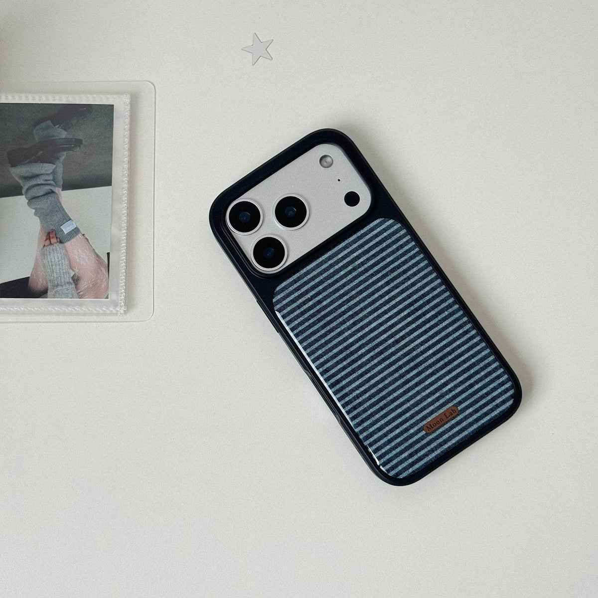 Denim Striped Resin Phone Case-ML002R