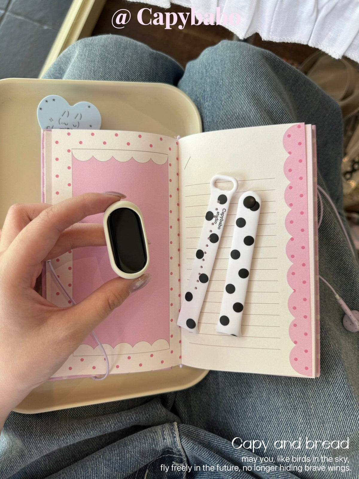 K-Style Black & White Polka Dot Apple Watch Band-CAB004