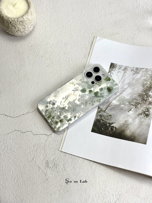 Artistic Metallic Luster Spring Ethereal Leaf Phone Case IMD-SSL