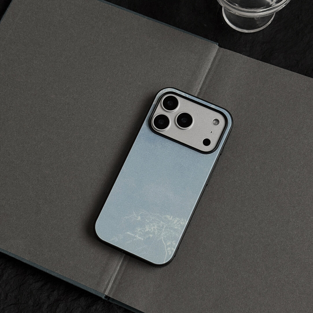 Mirror-Clear Sky Blue Tempered Glass Phone Case-NS