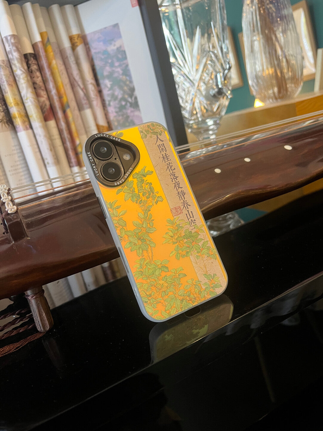 Chinoiserie Chinese Osmanthus Garden Laser Metallic Silicone Phone Case-YX