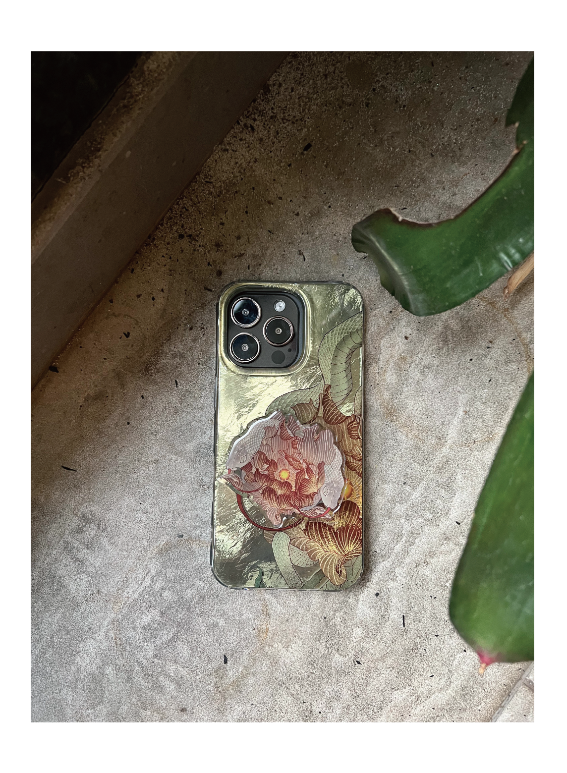 Midnight Bloom: Snake & Peony Neo-Chinese IMD Case | iPhone Case | Three Fleas