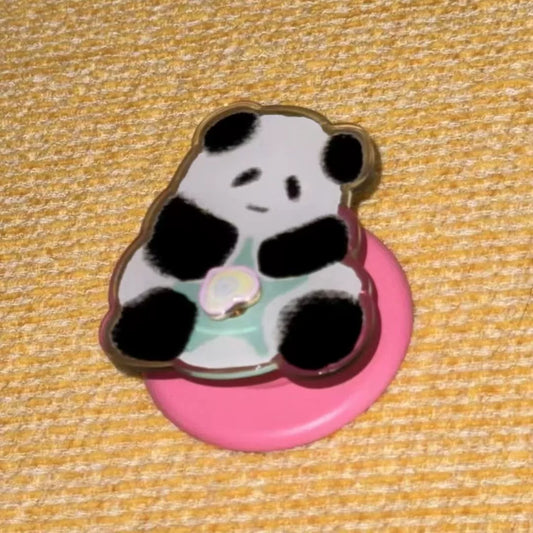 Panda's Gift Magnetic Phone Holder with A Rotating Heart-SATP