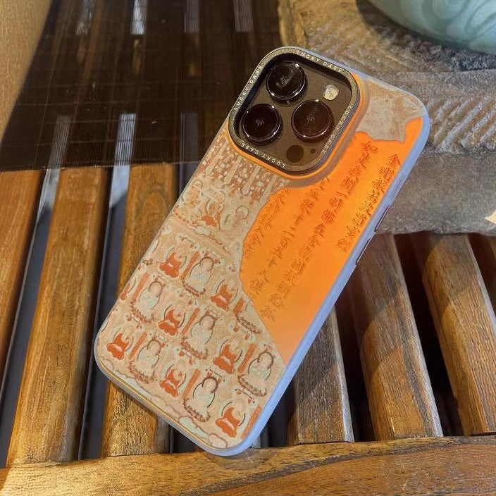 Dunhuang Art Series: Diamond Sutra Chinese Zen Style Laser Metallic Phone Case-YX