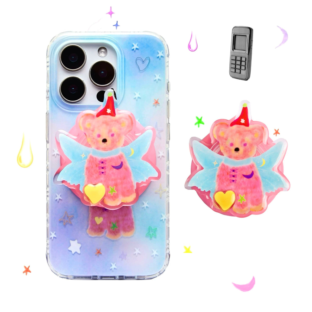 Christmas Bear Heart Rotating Magnetic Phone Stand-SATP