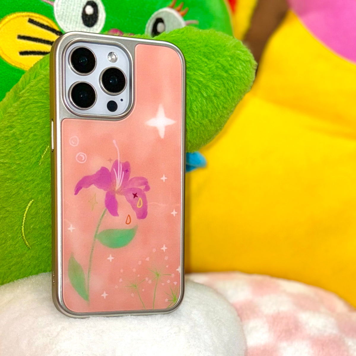Fairytale Talking Flower Illustration Silver-Plated Phone Case-SATP