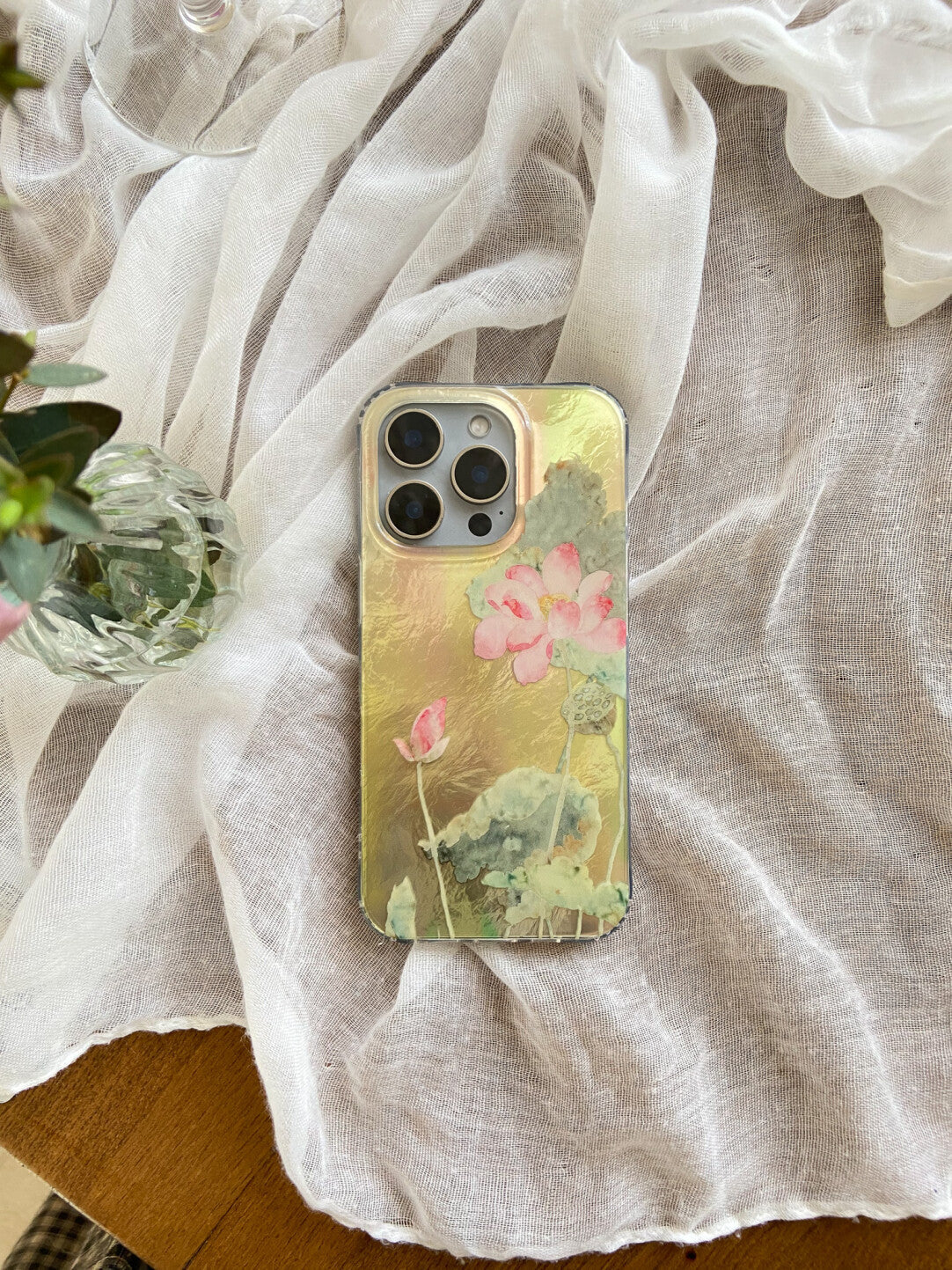 Summer Pink Sparkling Lotus Phone Case | iPhone Case | Three Fleas