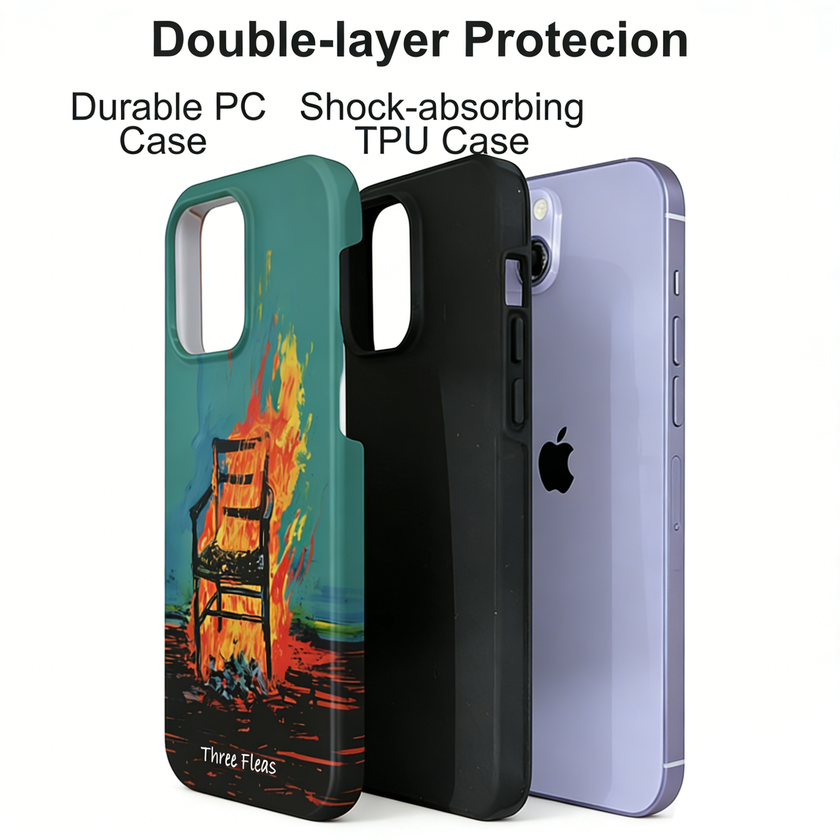 Aesthetic Burning Chair Painting Phone Case Double-layer Film Print