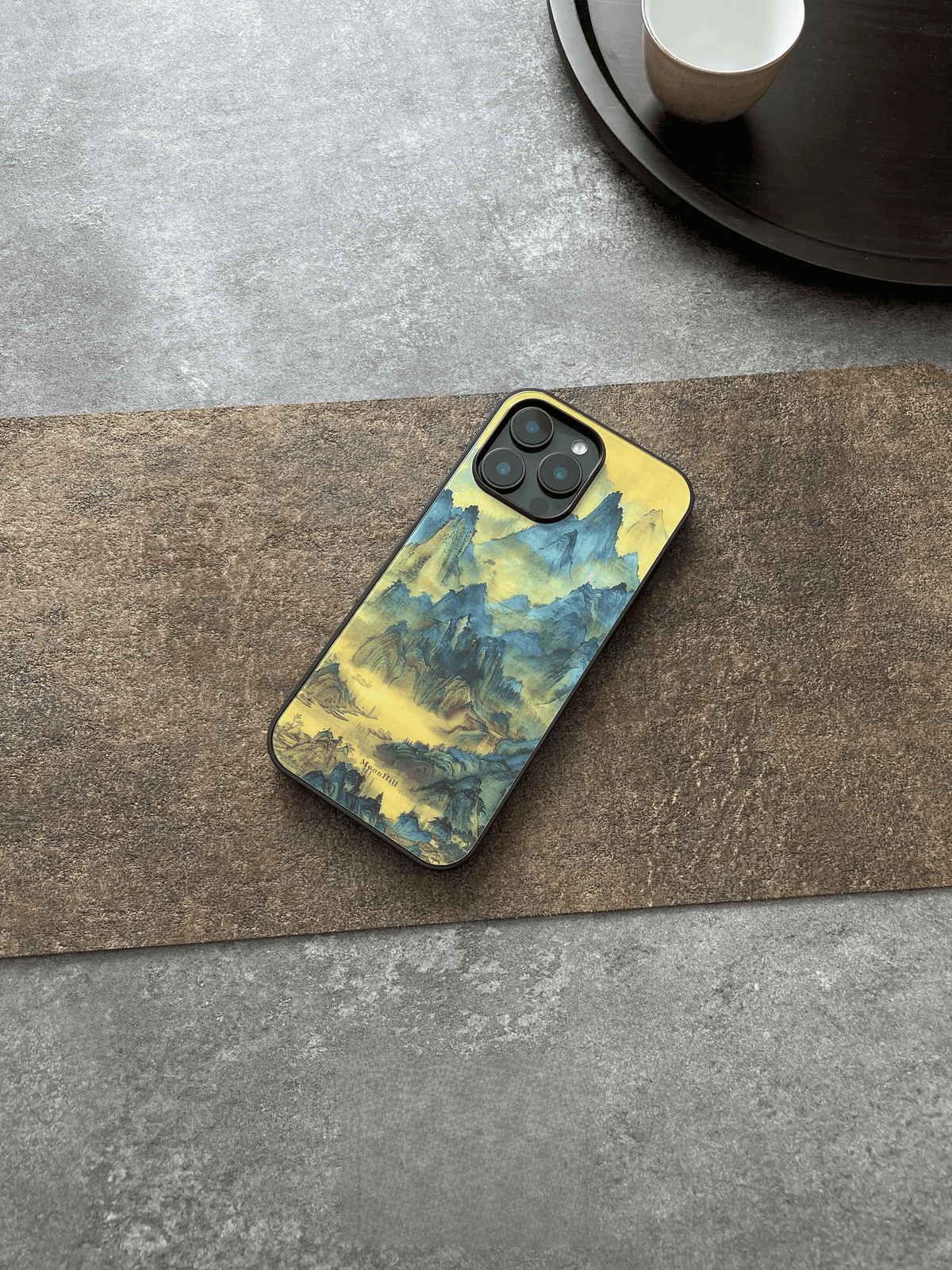 Misty Blue Mountains Tempered Glass Phone Case-MH