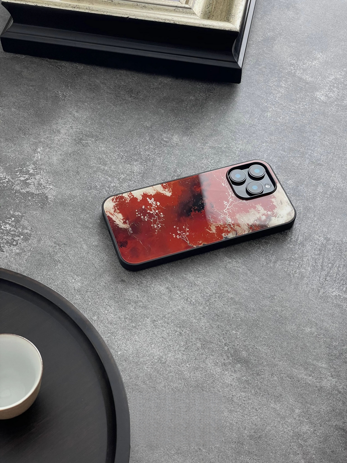 Crimson Snow Landscape Tempered Glass Phone Case-MH
