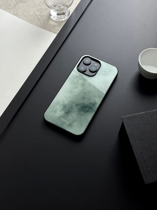 Chinoiserie Emerald Mist Tempered Glass Phone Case-MH