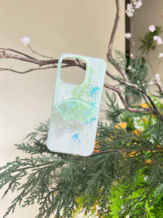 Chinoiserie Spring Willow & Swallows Frosted IMD Phone Case-YSH