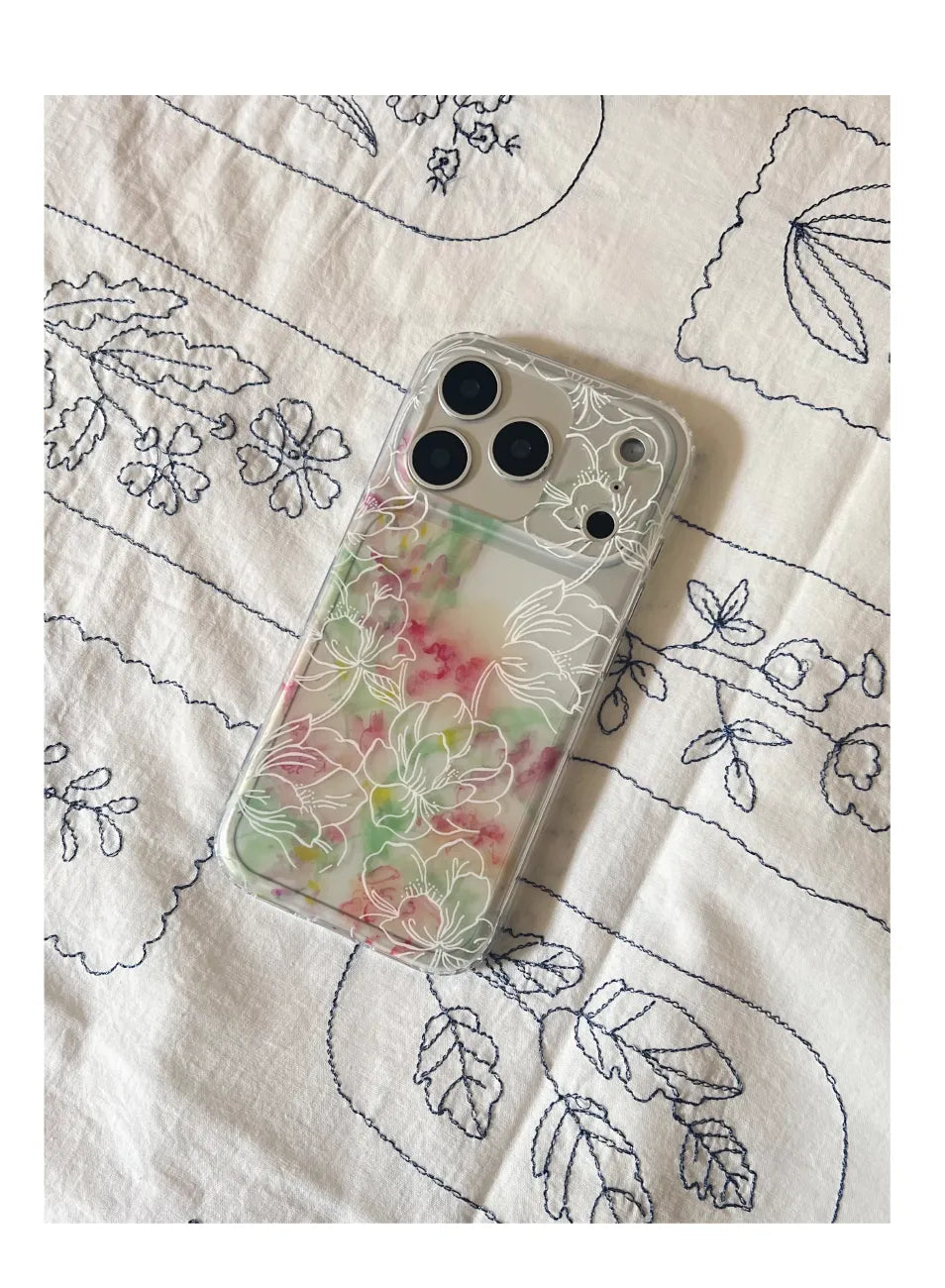 Matte Transparent Floral IMD Phone Case-YSH