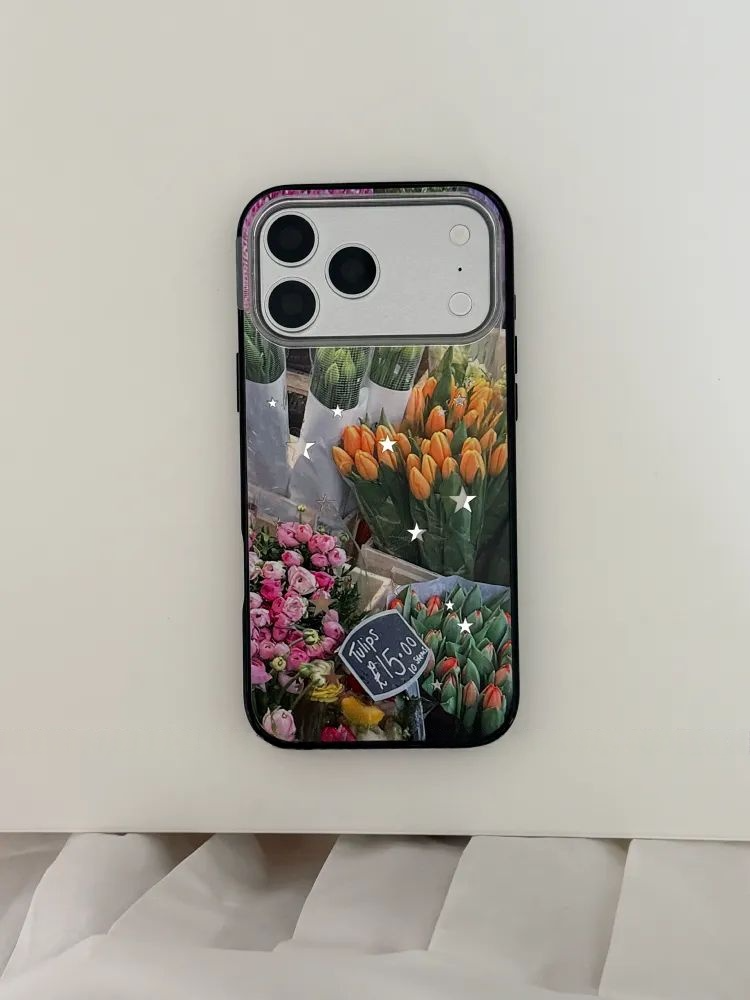 Mirror Star Tulip Print Magnetic Phone Case
