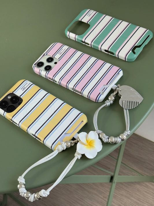 Vacation Aesthetic Striped Card Slot Phone Case - SB- IML- MagSafe
