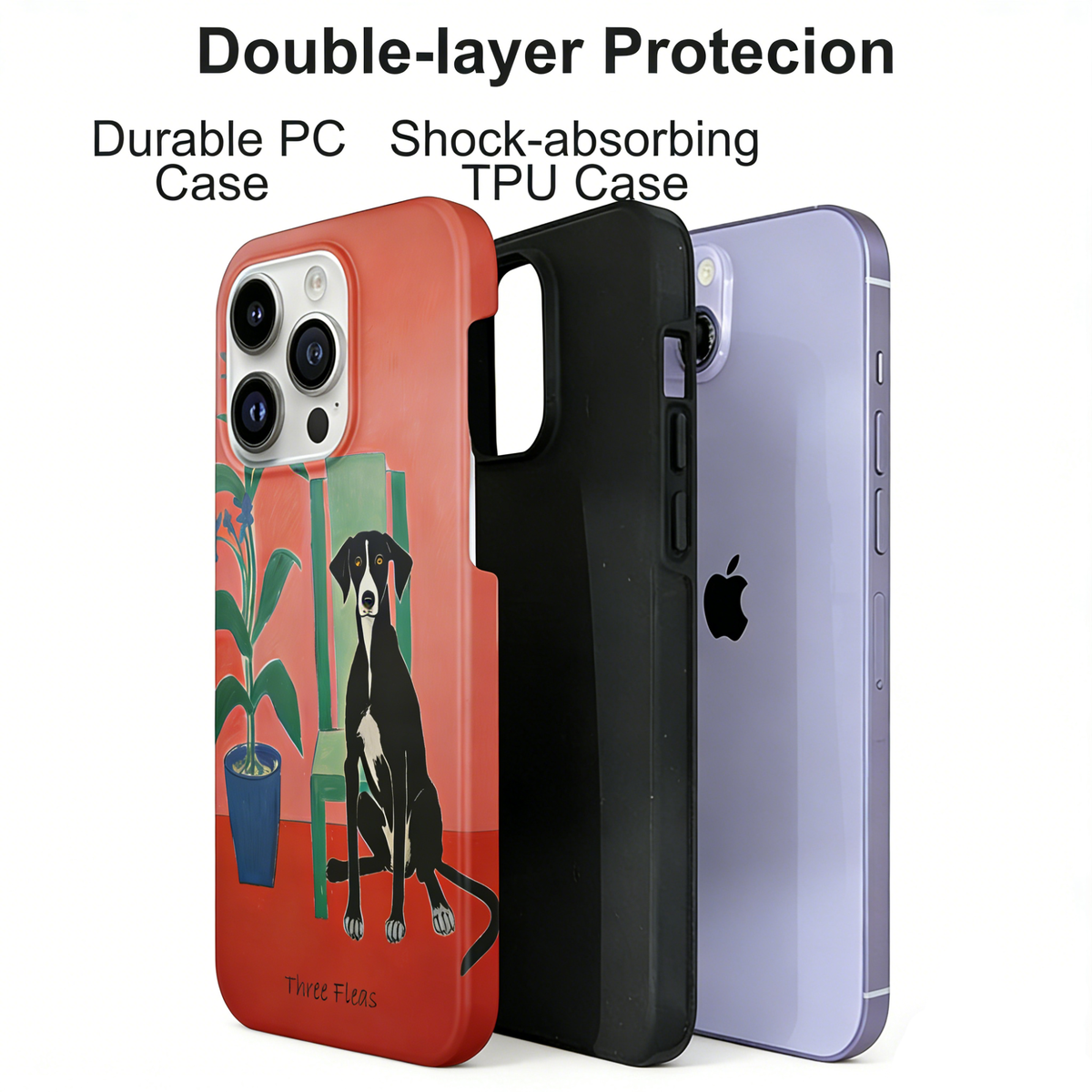 Artistic Dog With Chair Phone Case Double-layer Film Print