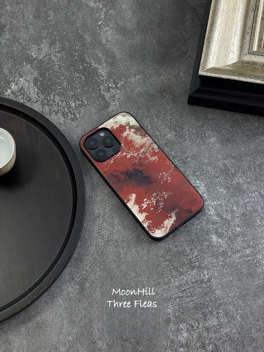 Crimson Snow Landscape Tempered Glass Phone Case-MH