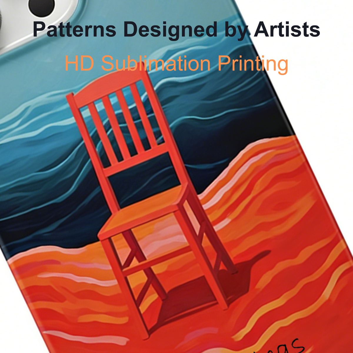 Artistic Surrealist "Fire & Water" Chair Phone Case Double-layer Film Print