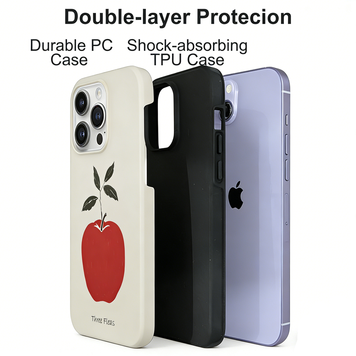 Artistic Red Apple Phone Case Double-layer Film Print