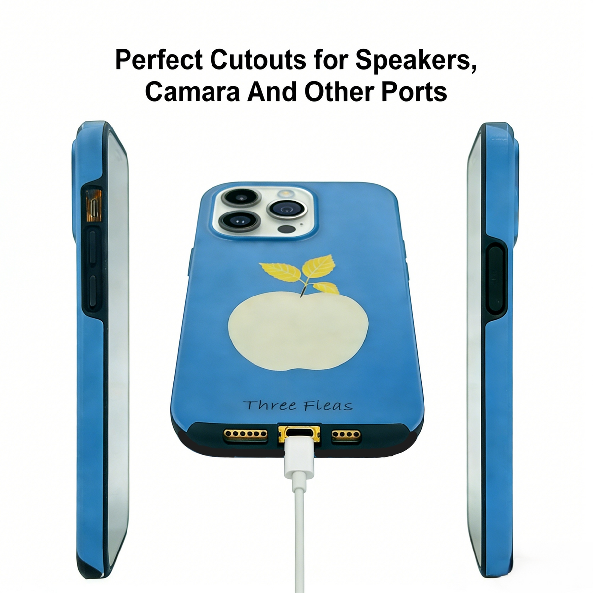 Minimalist Apple Blue Phone Case Double-layer Film Print