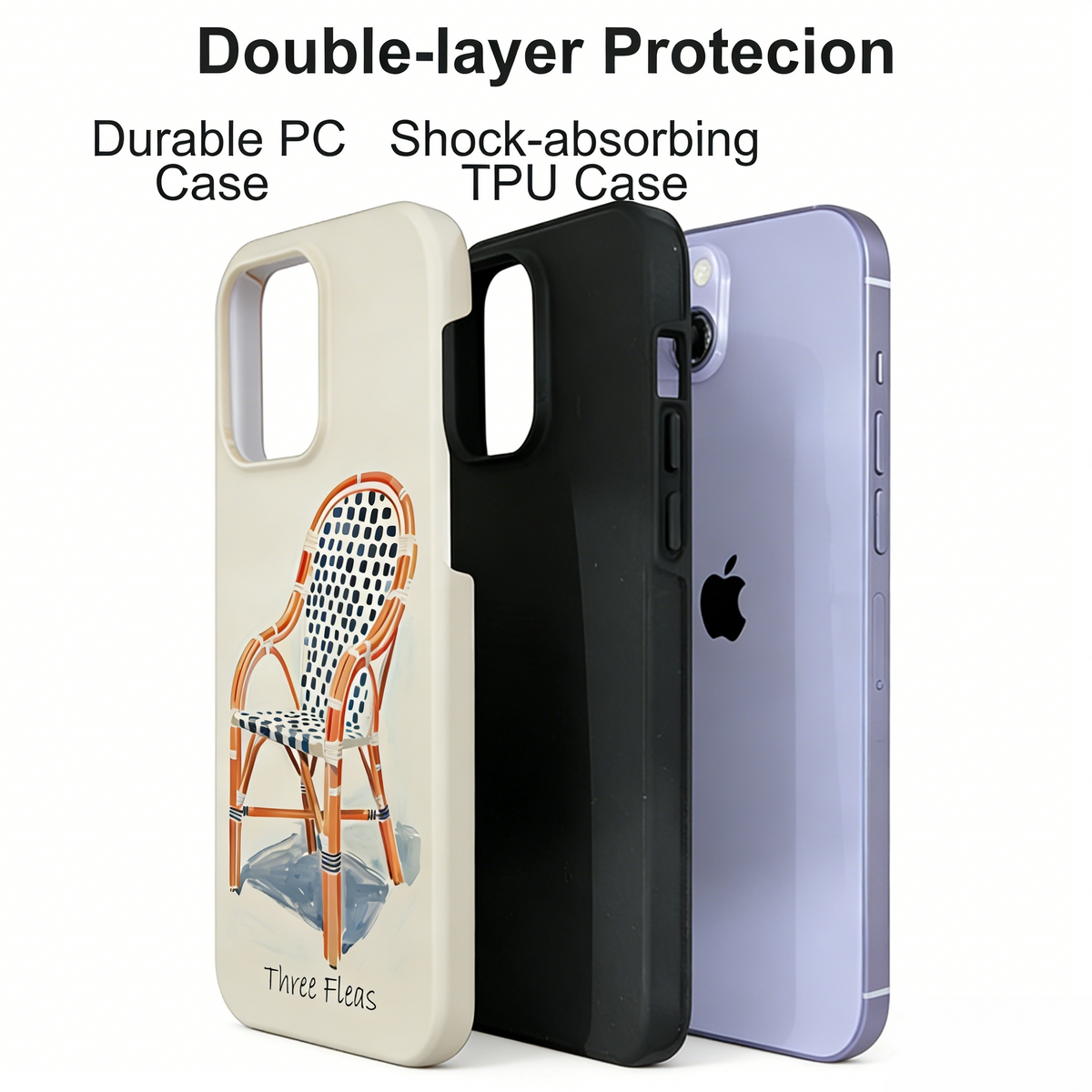 Artistic Retro Wicker Chair Phone Case Double-layer Film Print