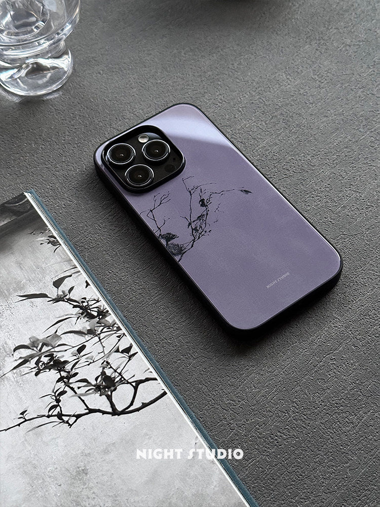 Purple Branch Glass Phone Case - NS1275G