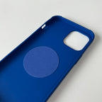Minimalist Blue Silicone Phone Case, Aesthetic Crinkled Paper Texture - BYY