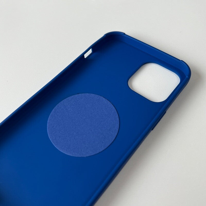 Minimalist Blue Silicone Phone Case, Aesthetic Crinkled Paper Texture - BYY