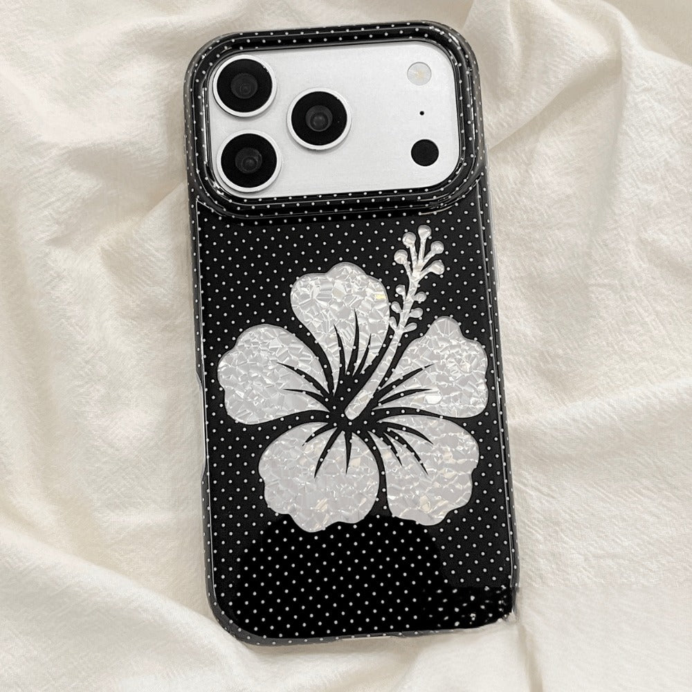 Polka Dot Shimmer Hibiscus Phone Case-CC009IMD