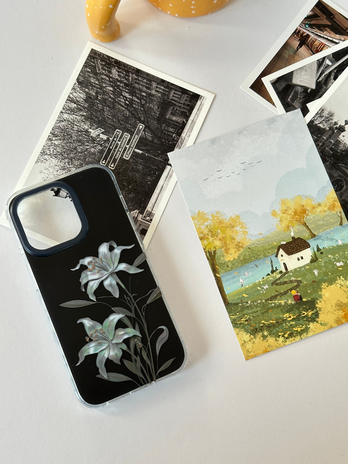 「Chinoiserie」Moonlight Flower Printed Phone Case-GY