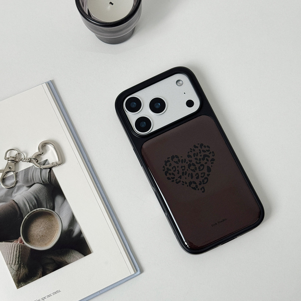 Leopard Heart Epoxy Resin Phone Case-FI014R