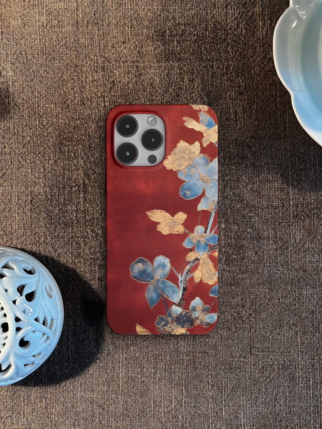 Chinoiserie Floral Red Phone Case Film Print-GY