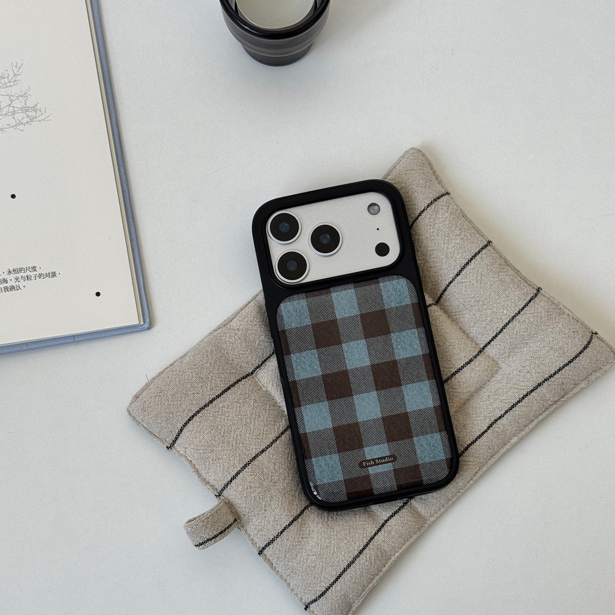 Plaid Resin Epoxy Phone Case-FI011R