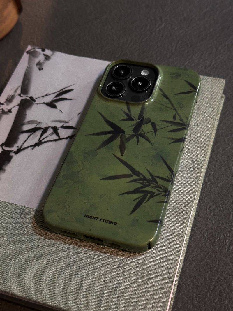 「Chinoiserie」Green Bamboo Traditional Chinese Painting Phone Case | iPhone Case | Three Fleas