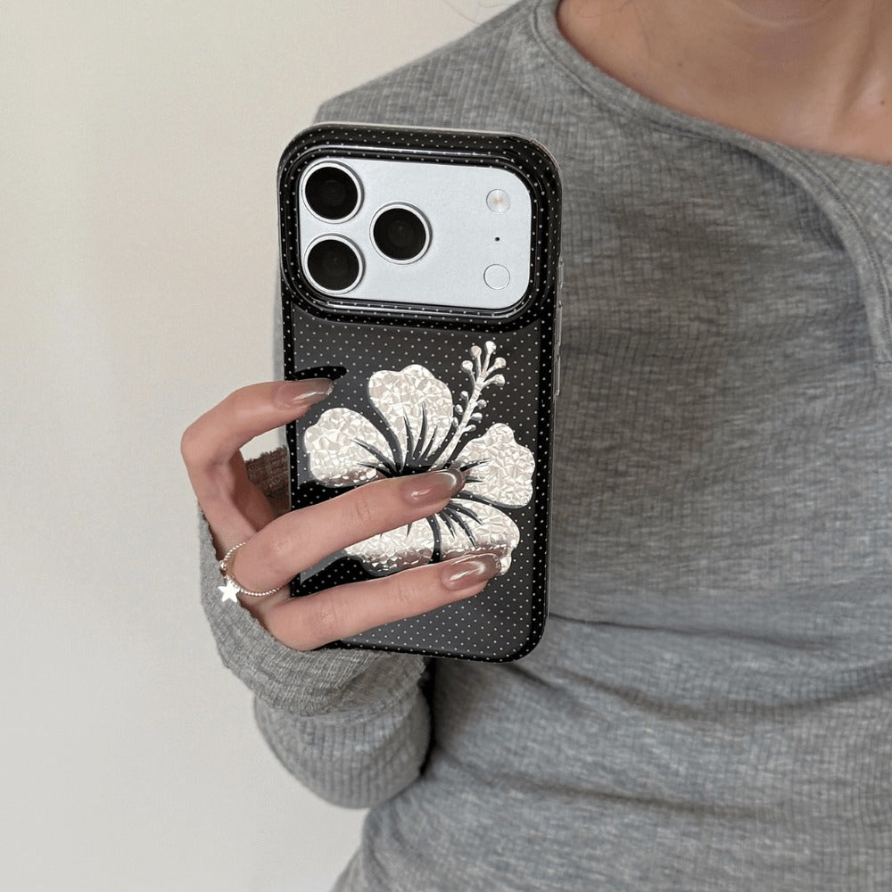 Polka Dot Shimmer Hibiscus Phone Case-CC009IMD