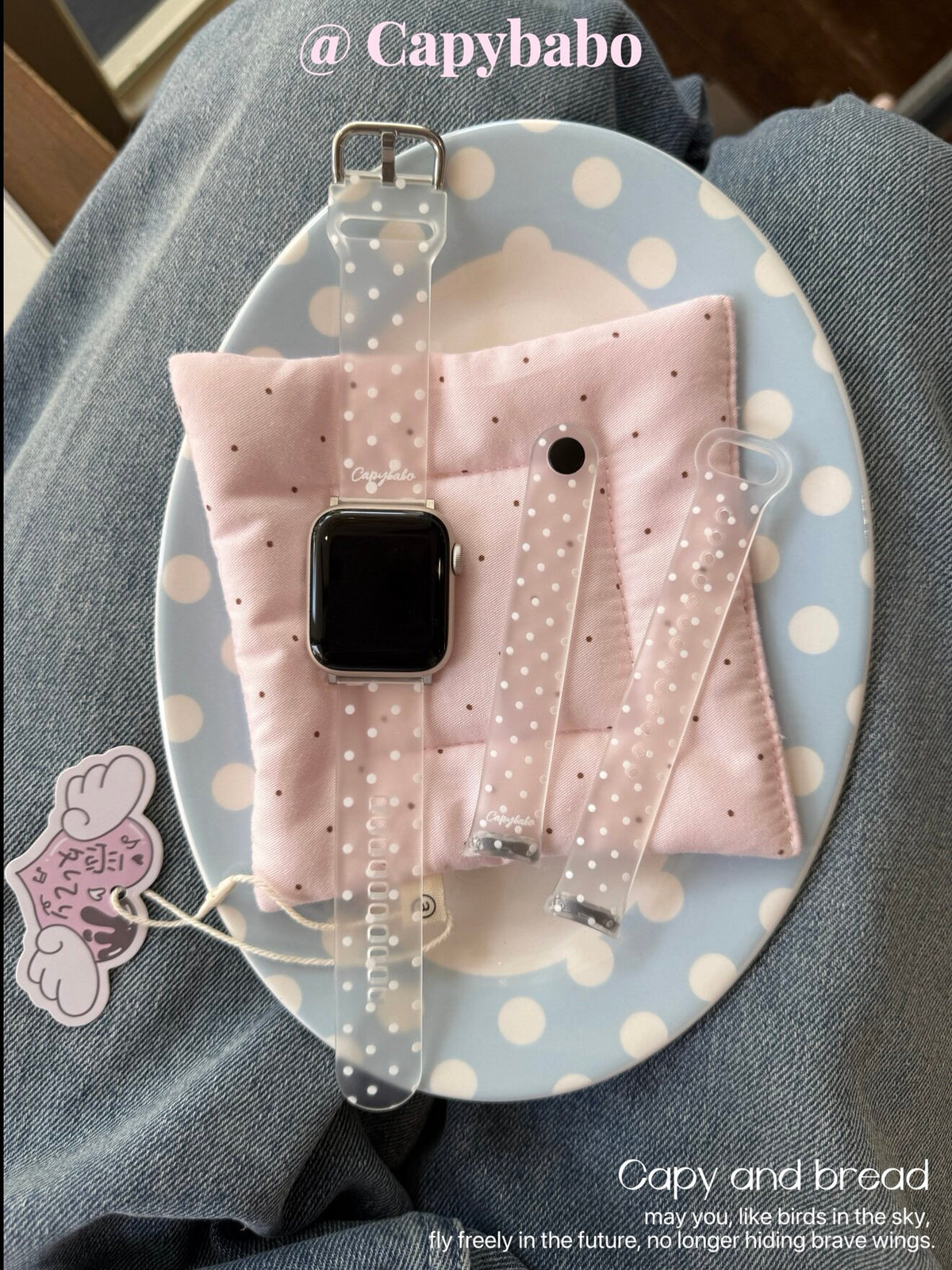 Clear Polka-dot Apple Watch Band-CAB003