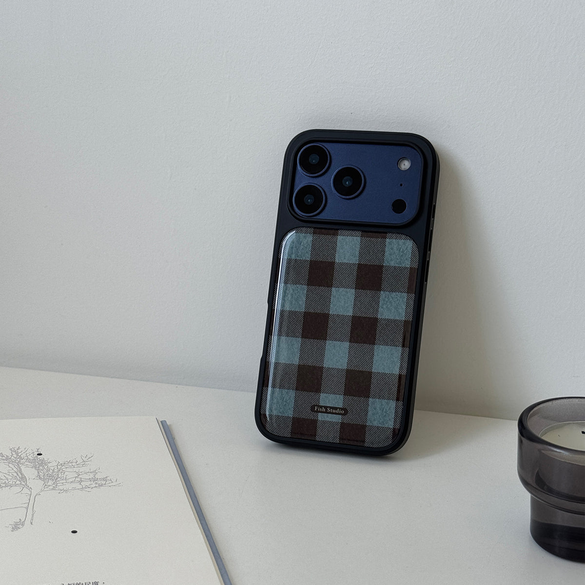 Plaid Resin Epoxy Phone Case-FI011R