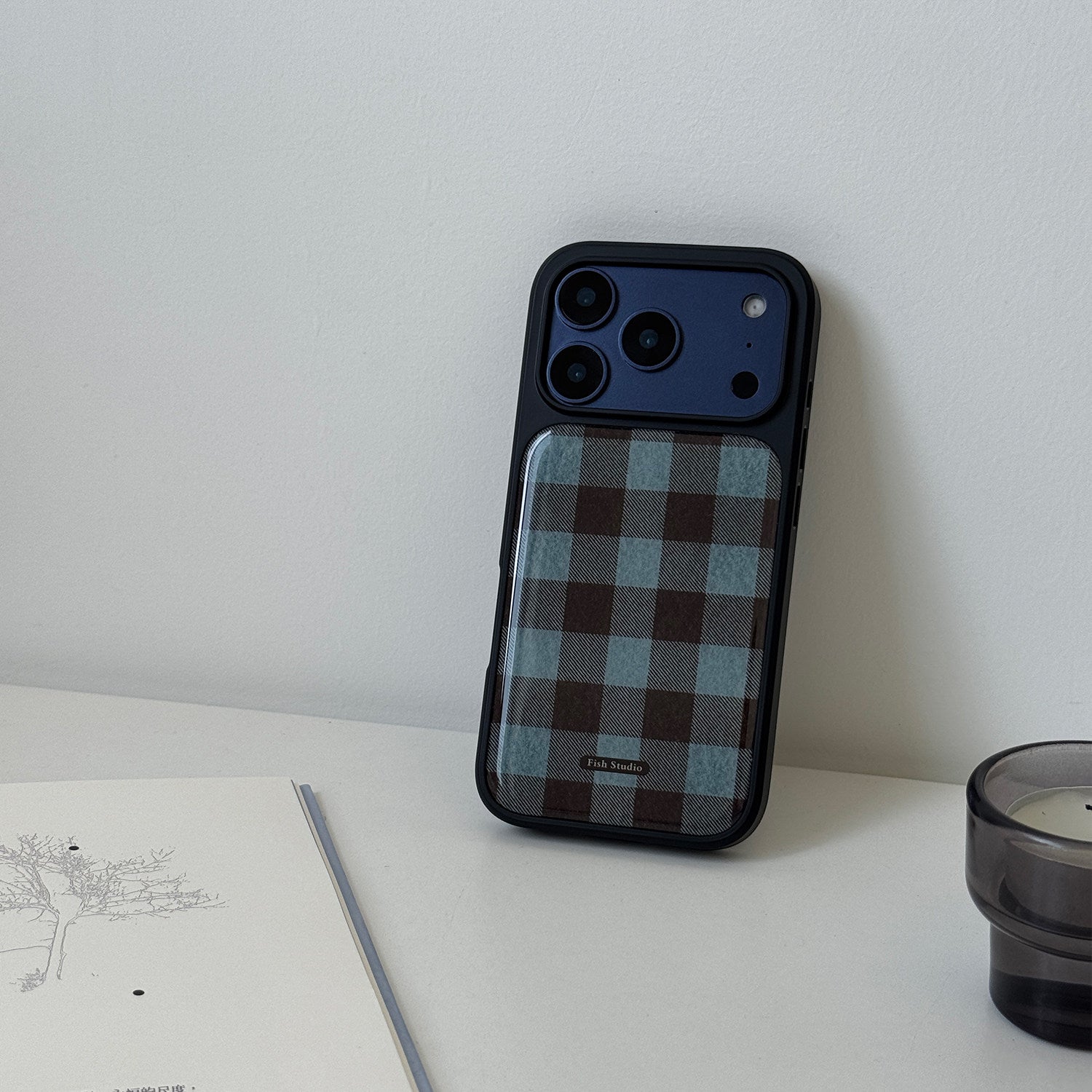 Plaid Resin Epoxy Phone Case-FI011R