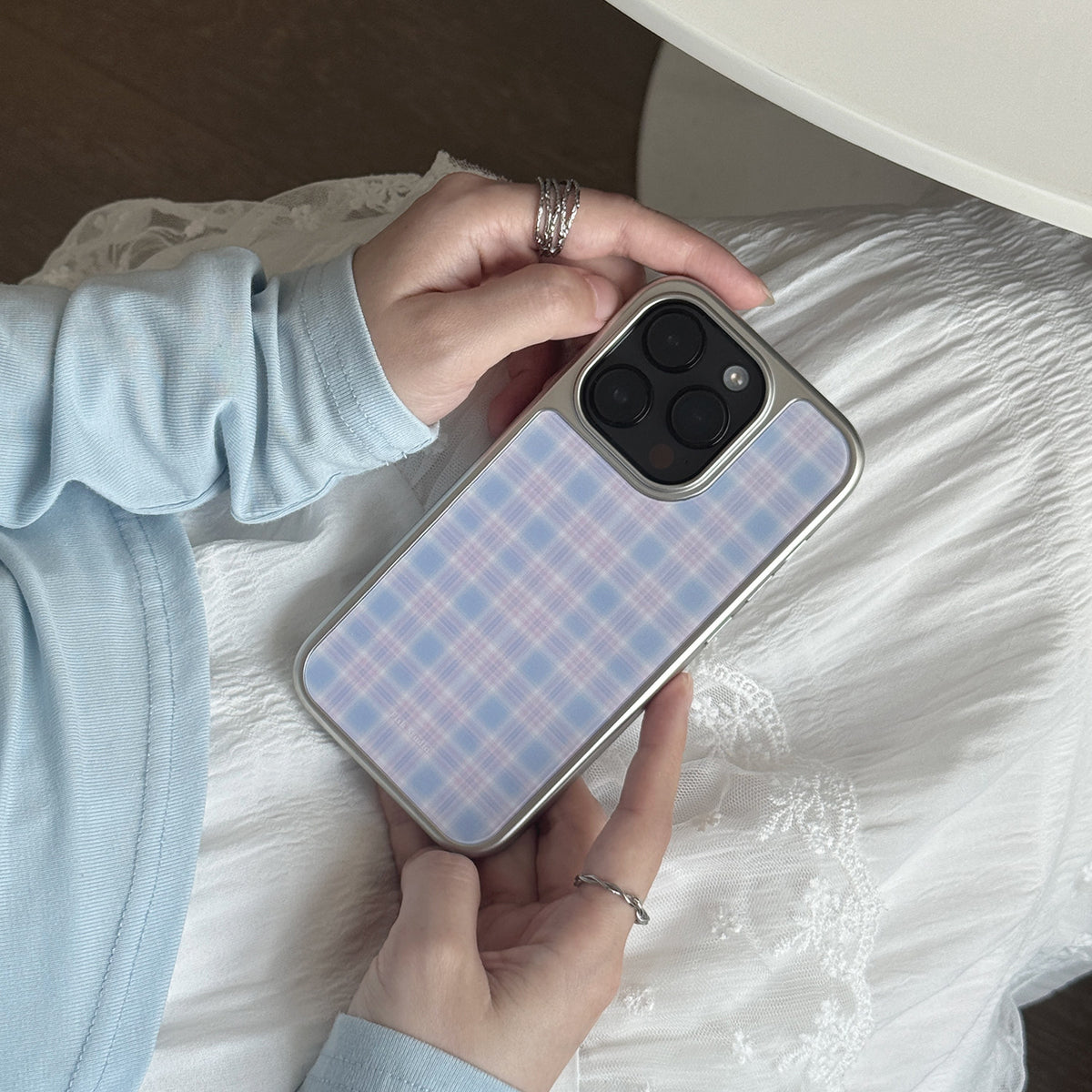 Pastel Blue & Pink Plaid Phone Case-FI010AC