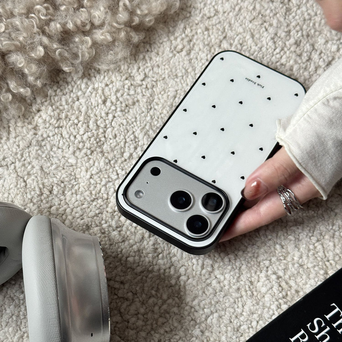 Chic Heart Print Phone Case-FI029AC