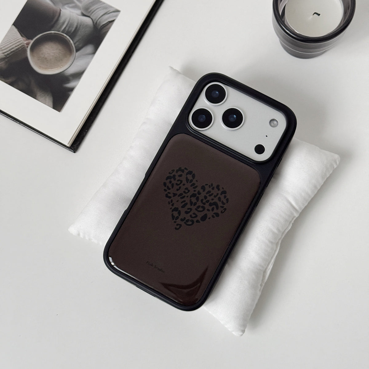 Leopard Heart Epoxy Resin Phone Case-FI014R