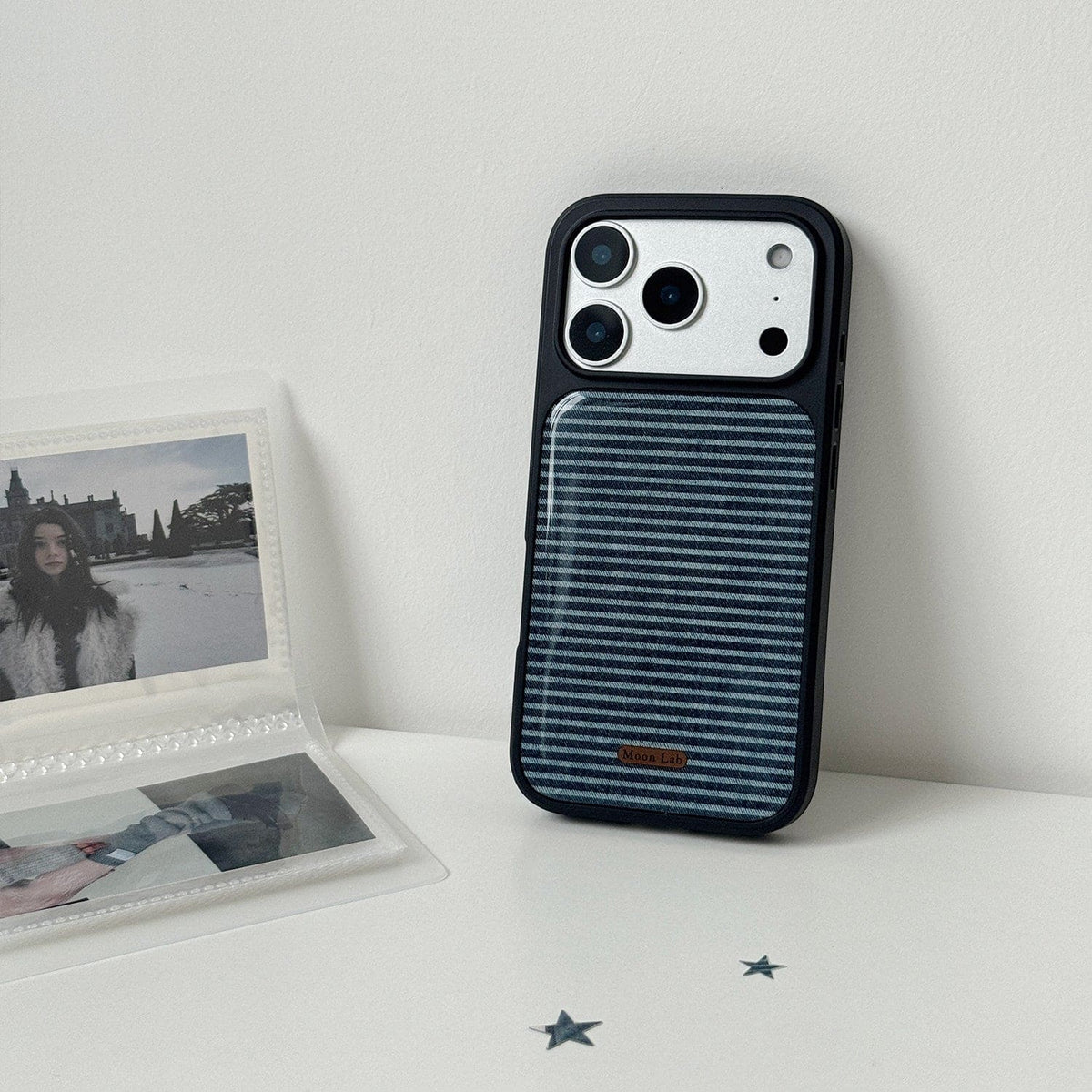 Denim Striped Resin Phone Case-ML002R