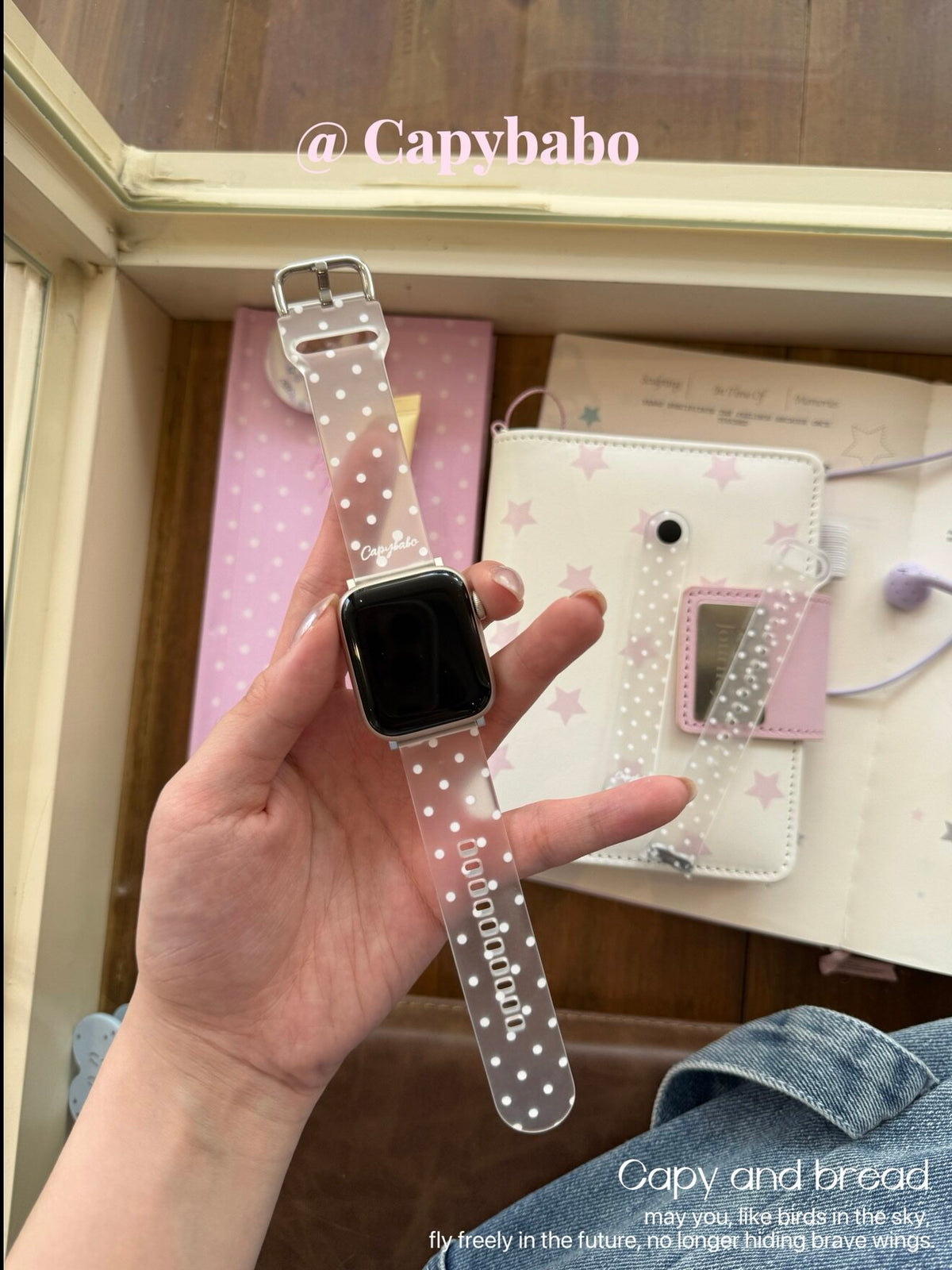 Clear Polka-dot Apple Watch Band-CAB003