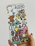🐱My happy doodle planet | phone accessories | Three Fleas