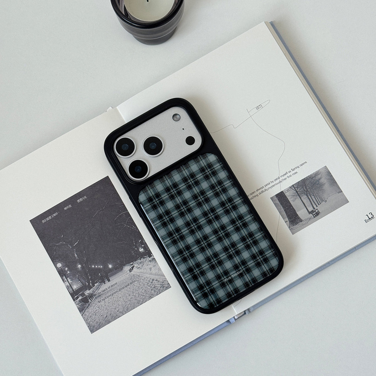 Plaid Resin Epoxy Phone Case-FI011R