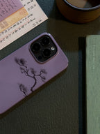 「Chinoiserie」Purple Pine Chinese Brush Painting Phone Case | iPhone Case | Three Fleas