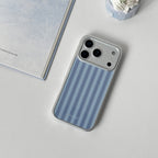 Grey & Blue Striped Phone Case-FI004G