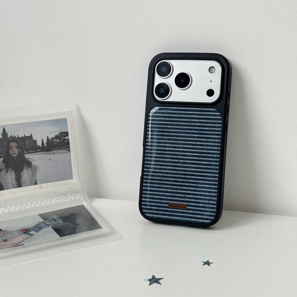 Denim Striped Resin Phone Case-ML002R
